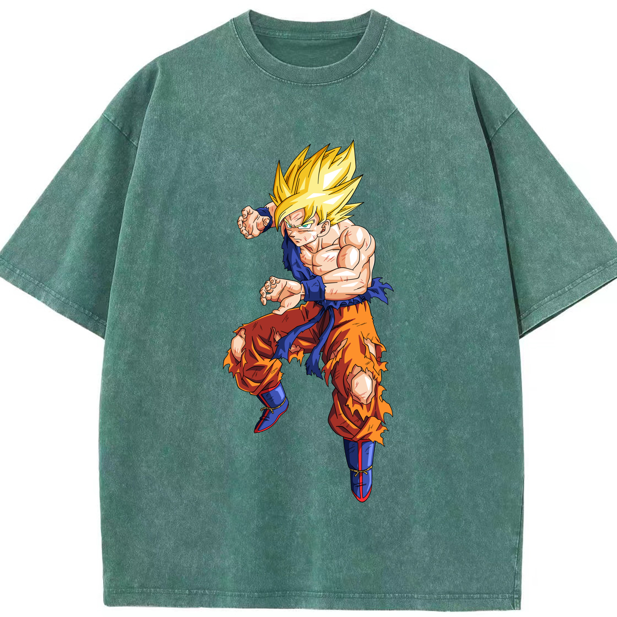 （画像用） ドラゴンボール 孫悟空（そん ごくう）Son Goku カカロット DRAGON BALL Kakarotto 綿100% ヴィンテージ風 半袖Tシャツ（フロントプリント）